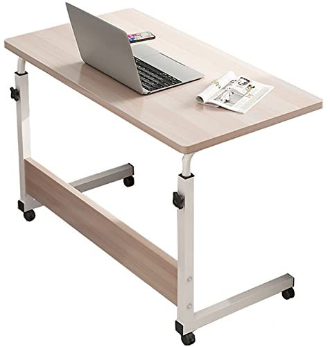 Atwnjkp Höhenverstellbarer Laptop-Überbetttisch, Sitz-Steh-Schreibtisch mit Rollen, tragbares Tablett, Schlafzimmer, Arbeitstisch für kleine Räume (16 x 24, Farbe