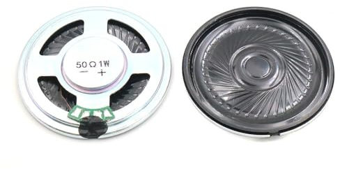 FUYUMIC 2 Pezzi 40MM 50Ohm 1W Altoparlante Diametro 4CM 40 * 5MM 50 Ohm 1 Watt Altoparlante Acustico di Forma Rotonda for Audio Fai da Te