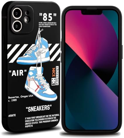 VVVLGD Cool Phone Case for iPhone 12 Case for Boys Men Aesthetic Basketball Shoes Drop-Resistant Lens Protection Sport Sneaker Street Design Shockproof Designer Cases Compatible with iPhone 12 Case