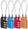 CFMOUR TSA Locks - 1, 2, 3, 4, 5, 6 Pack 3-Dial Travel Cable Combination Security Padlock for Suitcase Luggage Case Bag Code Lock - Black&Blue&Red&Orange (Pack of 4)