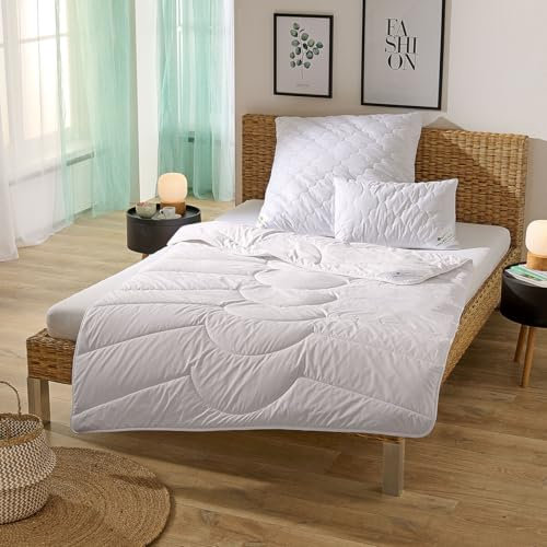 Traumschlaf Kamelhaardecke Sommerdecke leicht · 100% Kamelhaar Füllung · Temperaturausgleichend, feuchtigkeitsregulierend & Atmungsaktiv · Waschbar bis 30°C 200x220 cm