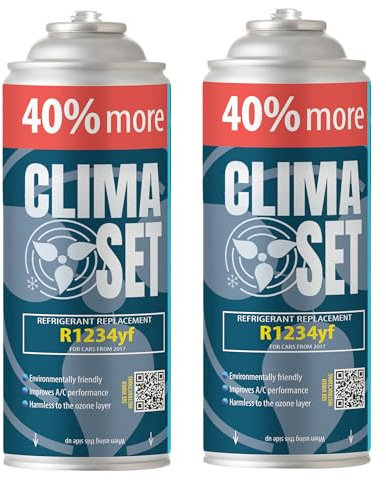 ClimaSet Recharge clim R1234yf - 2x235 g - Climatisation - Climatiseur voiture - Recharge climatisation voiture - Gaz R1234yf - cartouche gaz - ECO - Recharge pour climatisation