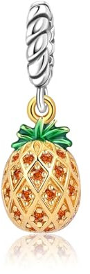 Alstiva Ananas Charm-Anhänger 925 Sterling Silber 5A Zirkonia für Armband und Europäische Armbänder Halsketten - Schmuck Geschenk für Damen Frauen