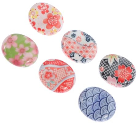 Garneck 6 Stück Barren Essstäbchenablage Im Japanischen Stil Vintage Essstäbchenständer Porzellan Löffelablage Essstäbchenkissen Geschirrregale Japandi Dekor Essstäbchenablage