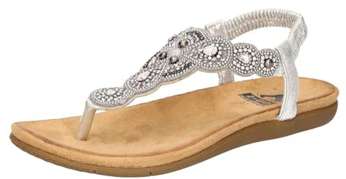2Go Fashion Damen 8018-829 Flache Sandale, Silber, 41 EU