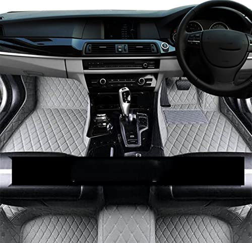 SQWDWEGF Fußmatten Autotepiche Für Q7 4M MK2 2016~2022 7-Sitzer-Automatten Komplettset Auto-Fußmatte Luxus-Lederteppich Anti-Schmutz-Pad(RHD Light Grey)