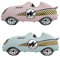 Race Car Balloons Racing Car Foil Balloon Birthday Party Decorations Race Car Theme Party Kids Boy Racing Party Decorations Supplies 2PCS (Blue and Pink)