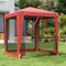 ShGaxin Partyzelt mit 4 Netzwänden, Fertighäusern, Gartenpavillons, Pergola, Zelte für den Außenbereich, Gartenmöbel, HDPE, Rot, 2 x 2 m