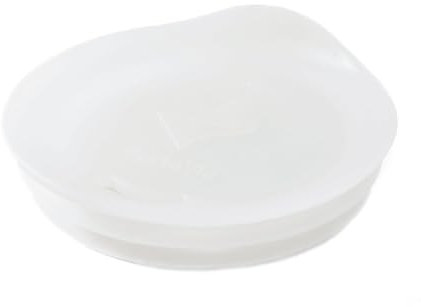 Porta Via Reusable Coffee Cup Silicone Lid – Fits Most Tumbler, Water Bottle, & Ceramic Coffee Mug Between 3⅜”-3⅝” – Dishwasher-Safe Travel Mug Lid keeps your beverage in your mug (Large - Clear)