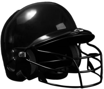Baoblaze Baseball-Schlaghelm-Schutz mit Gesichtsmaske für Erwachsene, Sport, Fastpitch, Softball, atmungsaktive Outdoor-Schutzausrüstung, Schwarz
