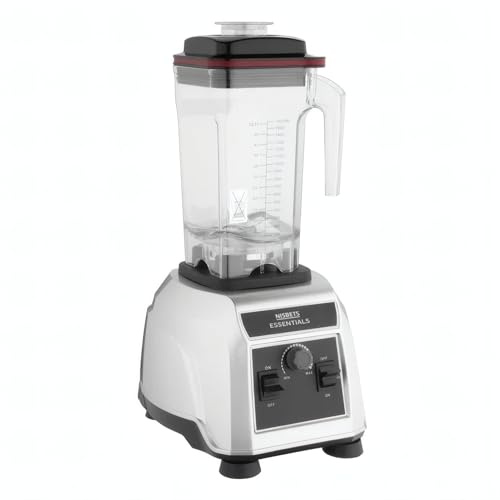 Nisbets Essentials Commercial Bar Blender 1.5kW Variable Speed, 1.6Ltr | Adjustable blending dial provides precise texture control while the robust motor crushes ice for busy professional kitchens.