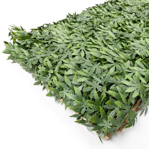 Siepe Artificiale Estensibile Foglie 3D Recinto 100x200 Cm Separè Divisore Traliccio Legno