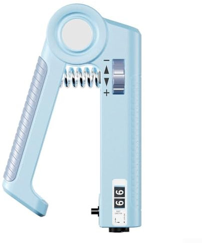 Digitaler Handgreifer, Krafttrainer, verstellbarer Widerstand, 5–50 kg, Zählfunktion, Fingertrainer, tragbares Fitnessgerät für Unterarm, Handgelenk, Flexibilität (Blau)