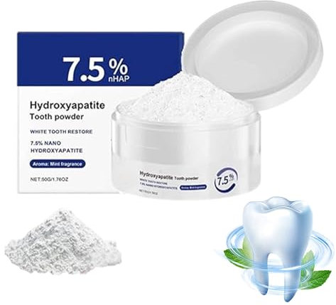 Hydroxylapatit Zahnpulver Für Empfindliche Zähne – Sanfte Aufhellung – Zuckerfreie Zahncreme-Puder Mit Frischer Minze & Aktivkohle
