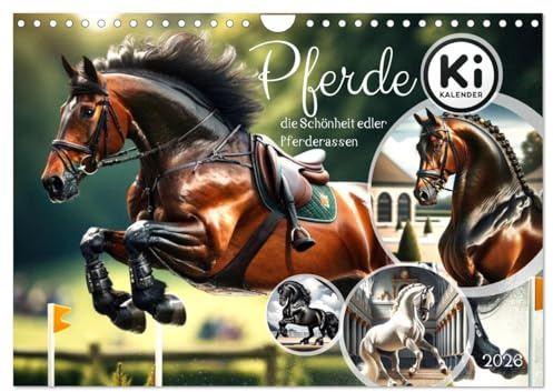 Pferde - die Schönheit edler Pferderassen (Wandkalender 2026 DIN A4 quer), CALVENDO Monatskalender: Entdecken Sie die faszinierende Vielfalt und Eleganz der edelsten Pferde (CALVENDO Tiere)