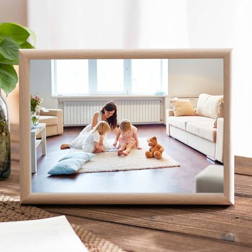 Epinki Bilderrahmen 10x15cm, Portraitrahmen Horizontal & Vertikal, Rechteck Posterrahmen Kann Aufgehängt Oder Tischplatte Holz Holzrahmen, Weiß Eiche