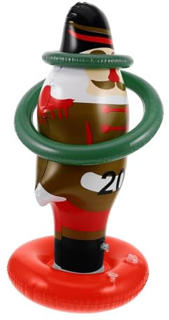 Abaodam Christmas Inflatable Ring Toss Game Santa Claus Nutcracker Theme Safe Fun for Durable Party Activity for Holiday Celebrations Games Includes Soft