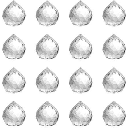 Mehrfarbig Feng Shui Facettiertes 12 Stück Kristallkugelprisma 30 MM | Sonnenfänger Kristall, Kristallglaskugel Prisma Kristall für Fotografie, Gartenfensterdekoration