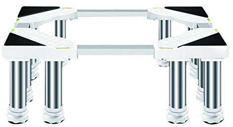 AYCDL Großer Kühlschrank-Unterschrank Mit 12 Rollen, Arbeitsplattform, Robust, 91–105 cm Ausziehbar, Mit Eiswürfelbereiterhalterung Und Vibrationsdämpfender Edelstahlablage,White-14-17cm