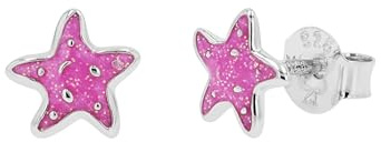Prinzessin Lillifee Ohrstecker für Mädchen, Sterling Silber 925, 6 mm,Seestern, Kinderschmuck, Geschenkidee, kommt in Schmuck Geschenk Box, 2101018