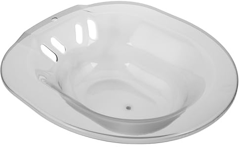 HOMSFOU Sitzbadewanne für Wc Sitz Sitzbad zur Wochenbettpflege Hellgraue Hüftbadewanne aus Kunststoff mit Badesalz für Schwangere und Hämorrhoidenbehandlung