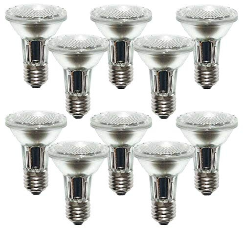 NCC-Licht 10x Reflektorlampe PAR20 Reflektor E27 35W Warmweiß Dimmbar | Leuchtmittel aus Glas, stufenlos dimmbar, Abstrahlwinkel 10° ideal für Akzent- und Spotbeleuchtung