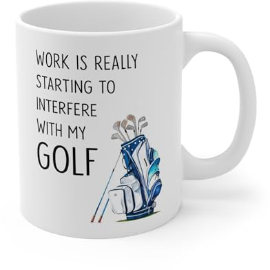 MugsByAly Golf Humor Mug – Work is Really Starting to Interfere with My Golf – Funny Golf Lover Gift