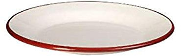 Ibili 908128 Assiette Plate, Verre, Blanc/Rouge, 28 x 28 x 4 cm