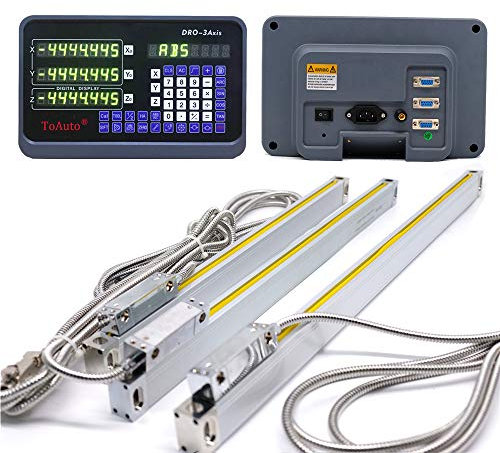 3 Achsen Digitalanzeige-kit ToAuTo Digital Anzeige mit 3 Axis Linear Maßstab für Mühle, Bohrmaschine, EDM (Effektiver Hub: 250mm+400mm+550 mm)