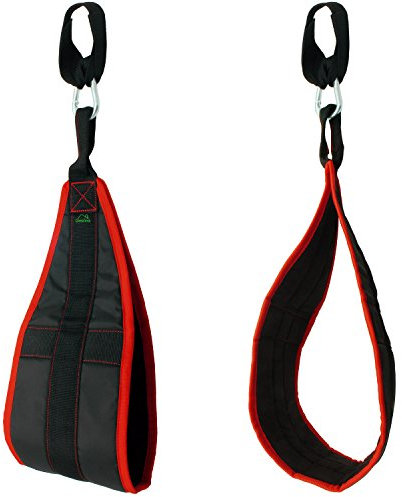 CampTeck U6833 Ab Straps Slings Armschlaufen für Bauchtraining gepolsterte hängende mit Karabiner für Bauchmuskeltraining, Bauchpresse, Beinheben, Fitness Gewichtheben Training - schwarz, 1 Paar