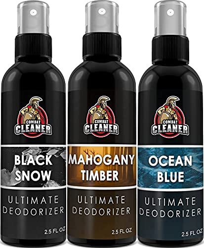 Shoe Deodorizer Spray - Shoe Refresher: Black Snow, Mahogany Timber & Ocean Blue - Shoe Odor Eliminator for Sneakers, Gym Bags & Lockers - Men’s Deodorant Spray by Combat Cleaner