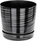 KORAD Large Black with Silver Stripes Indoor Plant Pots, 6 sizes, 25 colours – Plant Pot Planter with Drainage Holes and Matching Saucer for All Houseplants – Modern Home Decor Round Flower Pot