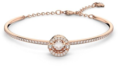 Swarovski Sparkling Dance Armreif, Rundschliff, Weiß, Roségold-Legierungsschicht