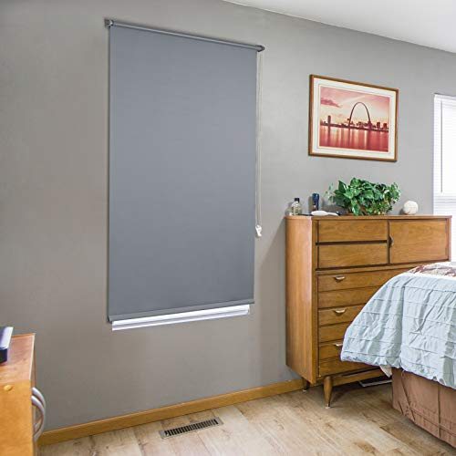Laneetal Estor Opaco Persianas Enrollables Evitar Rayos UV y Sol Fácil Instalar Poliéster 80x160 cm Color Gris Oscuro