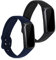 kwmobile Straps Compatible with Samsung Galaxy Fit (SM-R370) Straps - 2x Replacement Silicone Watch Bands - Smartwatch or Fitness Tracker - Black/Dark Blue