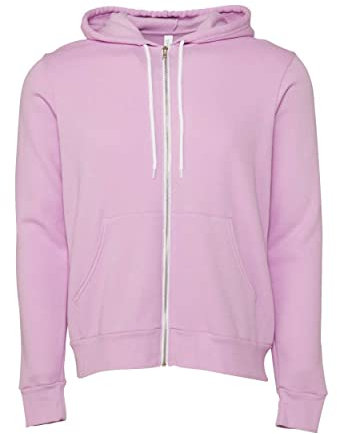 Mens Poly-Cotton Fleece Full-Zip Hoodie (3739) -Lilac -S