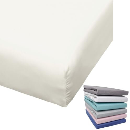 Bierbaum Biber Spannbettlaken Baumwolle 100x200 cm Weiß Grau Blau Rosa Türkis Silber Flieder Grün Taupe Rundgummi, Farbe:Offwhite