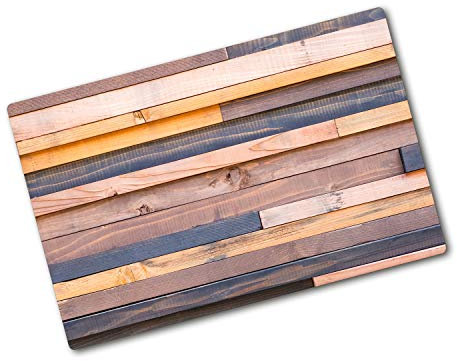 Tulup Planche À Découper - 80x52cm - Protection Plaque Induction Cuisson Tapis de Découpe Verre Trempé - Mur En Bois