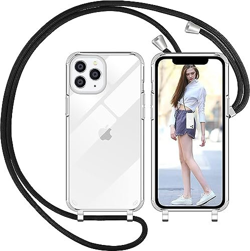 Nupcknn Handykette Hülle für iPhone 11 Pro Max Hülle Silikon Necklace(abnehmbar) Hülle mit Kordel zum Umhängen TPU Handy Schutzhülle mit Band(6.5)