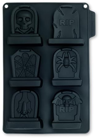 CÉCOA • Moule Silicone Halloween Tombes • 100% Silicone Alimentaire Sans BPA • Anti-Adhésif • Cuisson Parfaite & Démoulage Facile • DIY Gâteaux, Friandises, Goûter Enfant, Pâtisserie Maison