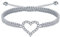 J.Endéar Bracelet Multicolore Coeur pour Femme Argent 925 Bracelet Tressé Fait Main avec Chaîne ajustable Bracelet Cordon avec Coeur, Gris