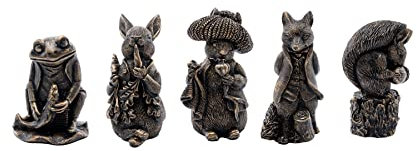 Beatrix Potter Set of 5 Cane or Stake Toppers Peter Rabbit, Jeremy Fisher, Squirrel Nutkin, Mr Tod, Benjamin Bunny