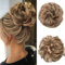 JJstar Haarteil Mit Gummiband, Groß Dutt Haarteil Gelockt Haargummi Mit Haaren Hochsteckfrisuren Haarverlängerung Messy Bun Haarteile für Damen Mädchen Pferdeschwanz (Braunblond)