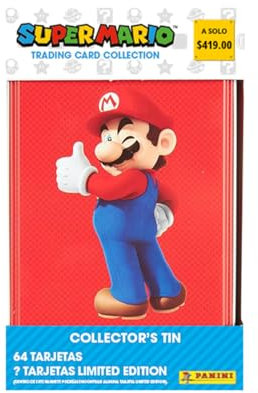 Panini Super Mario TC Metalldose mit 8 Fächern und 3 EL-Karten, Rot/Weiß/Grün, 004310TINF, Rot Oder Weiß Oder Grün