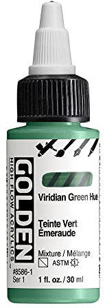Golden : High Flow : Acrylic Paint : 30ml (1oz): Viridian Green Hue : S1