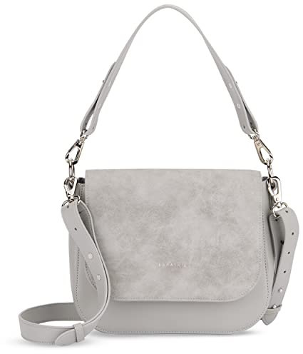 Expatrié Umhängetasche Damen Grau - Louise Large - Moderne Handtasche aus Veganem Leder - Crossbody Bag für den Alltag - Flexible Taschengurte