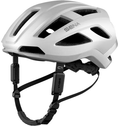 Sena Adult C1 Smart Helm mit Bluetooth Gegensprechanlage und Smartphone-Konnektivität für Musik, GPS und Telefonanrufe, Matt Weiß, M