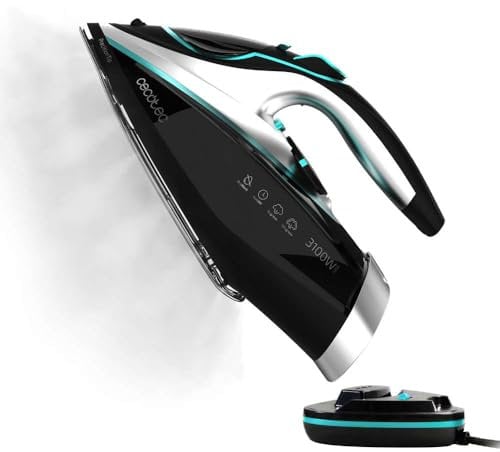 Cecotec Piastra Orizzontale IronHero 3100 Cordless. 3100 W, Tecnologia Power Steam, Vapore Continuo 35g/min, Super Vapore 190g, Senza Fili, Suola Turbo Slide, Auto Off, Autonomia di 90 secondi.