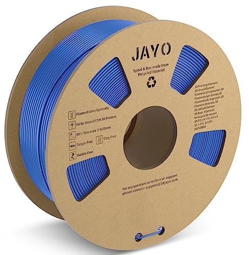 JAYO PLA+ Filament 1.75mm, PLA Plus 3D Drucker Filament 1.1kg Spulen, Neatly Wound Filament, Maßgenauigkeit +/- 0,02, Zähigkeit PLA+ Blaugrau