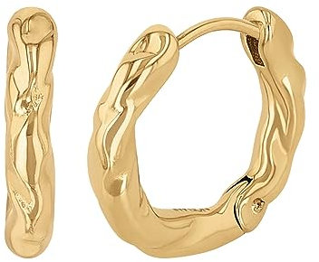NOELANI Creolen Edelstahl Damen Ohrschmuck, 1,4 cm, Gold, Kommt in Schmuck Geschenk Box, 2036947